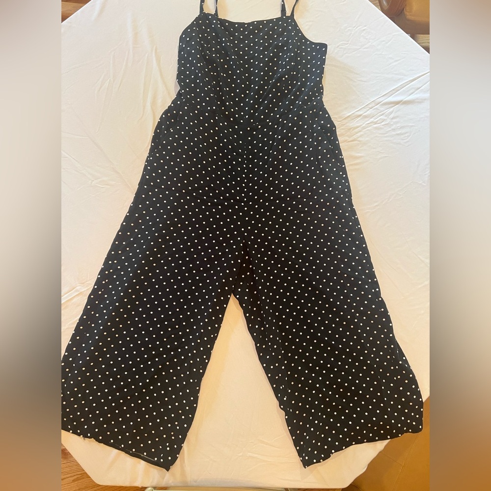 Old Navy Black and White Polka Dot Jumpsuit